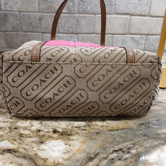 Y2K Coach Signature Striped Lozenge Tote Bag - Picture 6 of 9